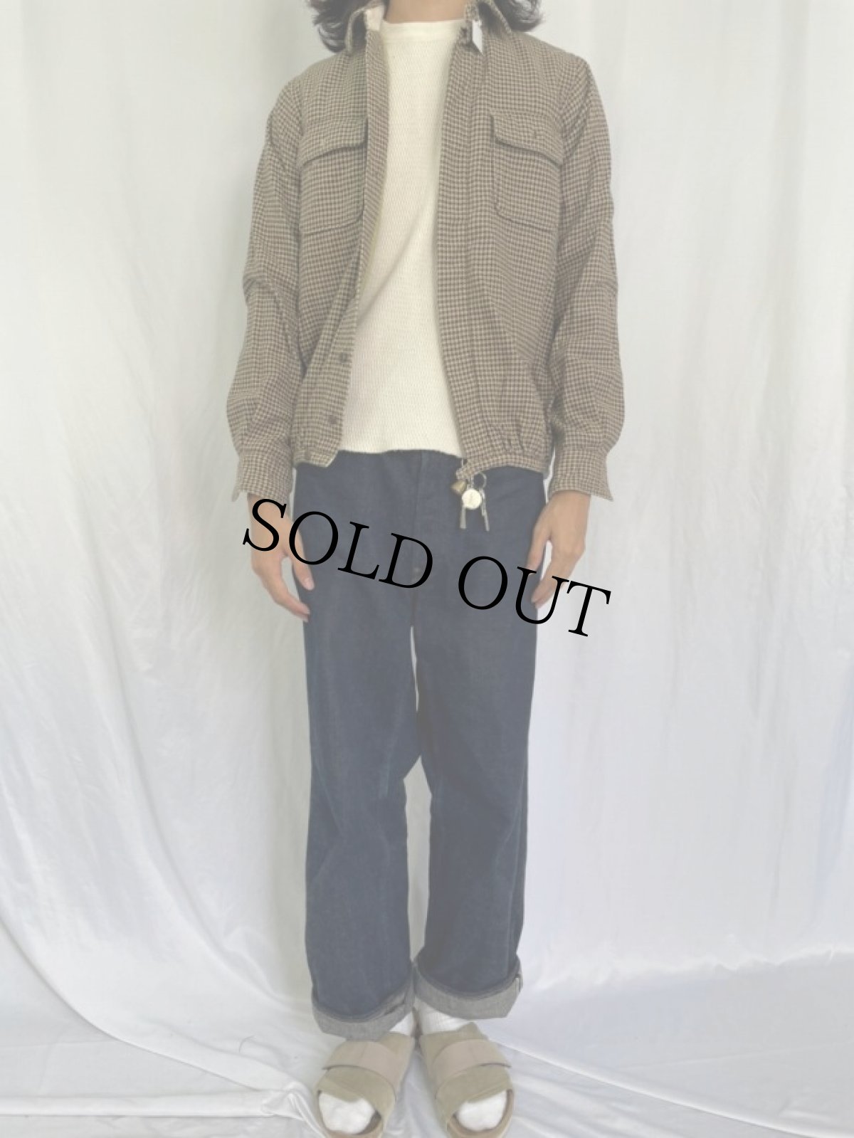 画像2: KAPITAL 千鳥格子柄 ネルシャツブルゾン S (2)