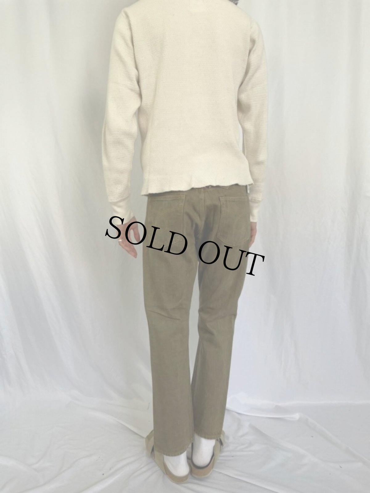 画像4: KAPITAL ウエスタン刺繍 バックルバック カラーデニムパンツ W31 (4)