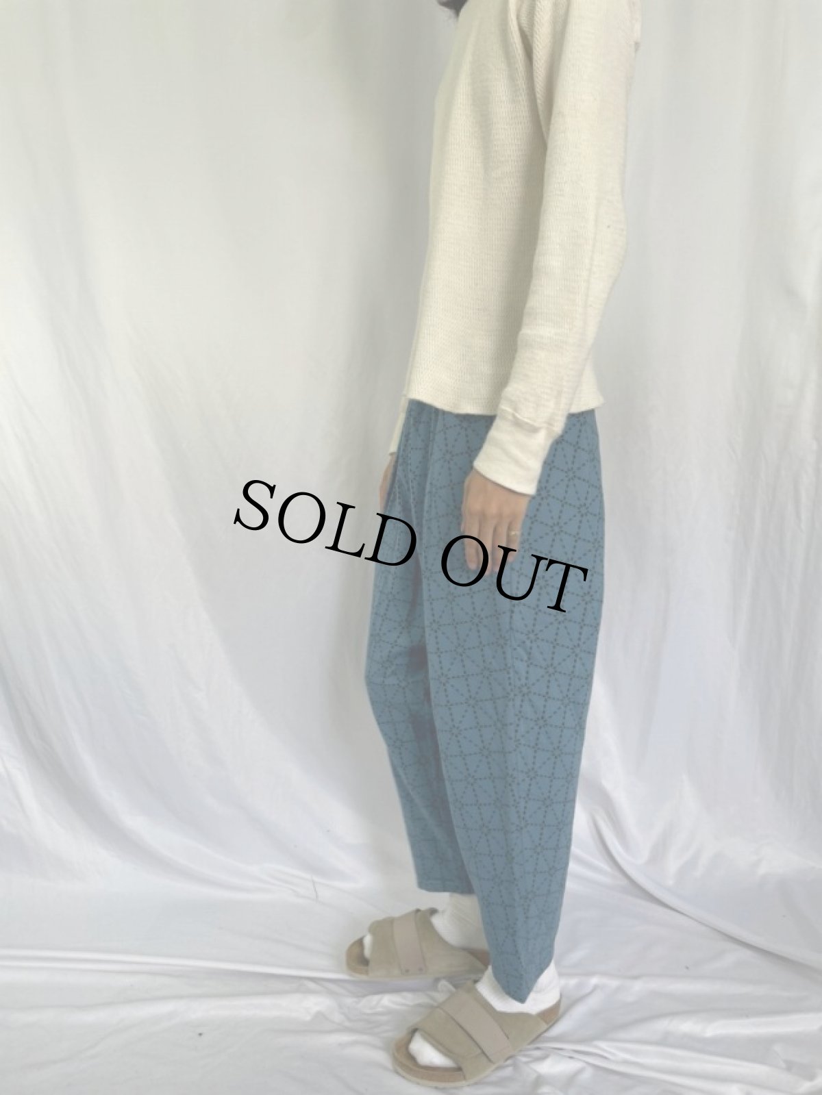 画像3: KAPITAL 道着刺し子天竺 イージーパンツ M (3)