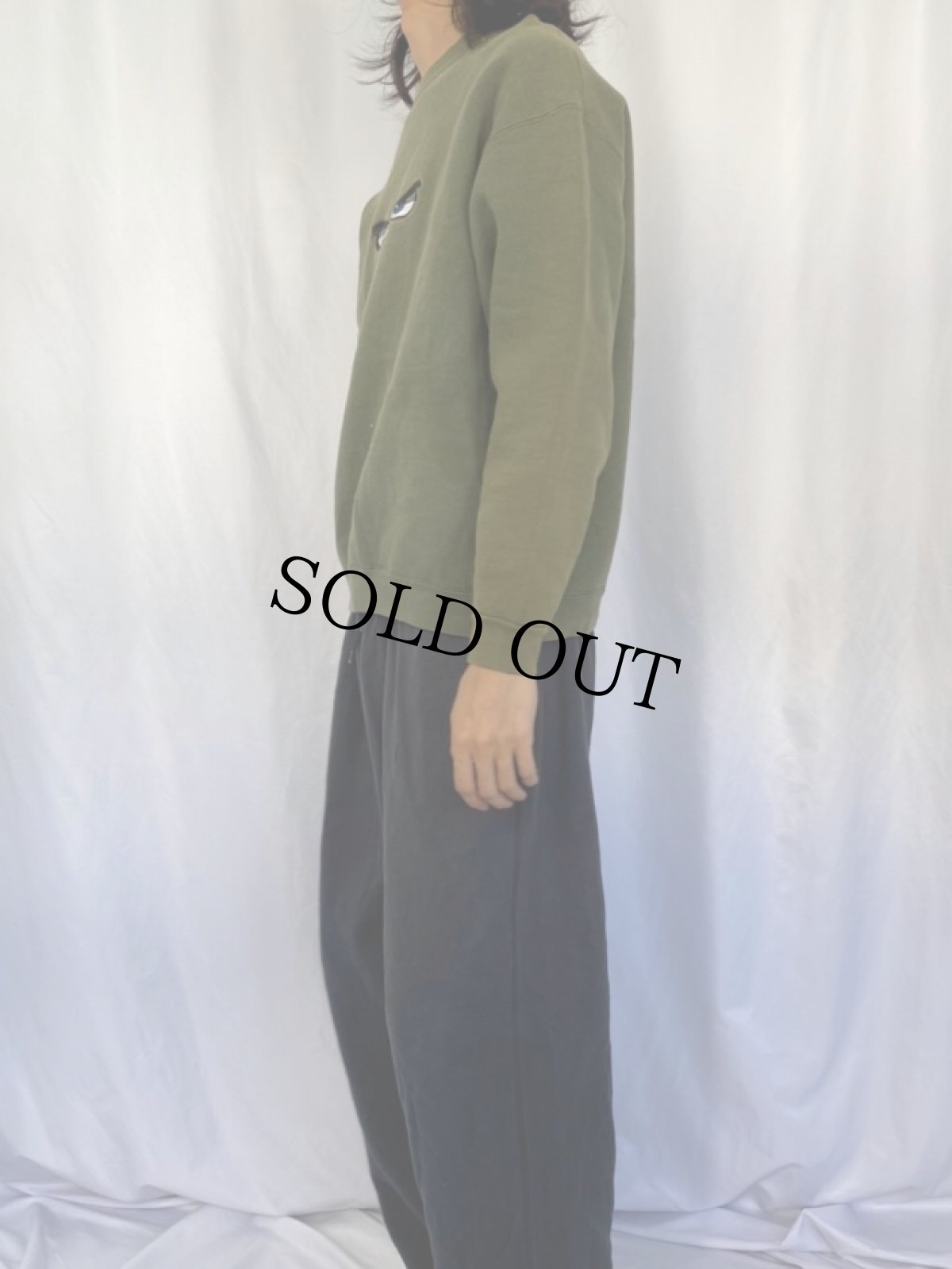 画像3: 90's NO FEAR USA製 イラスト刺繍スウェット L (3)