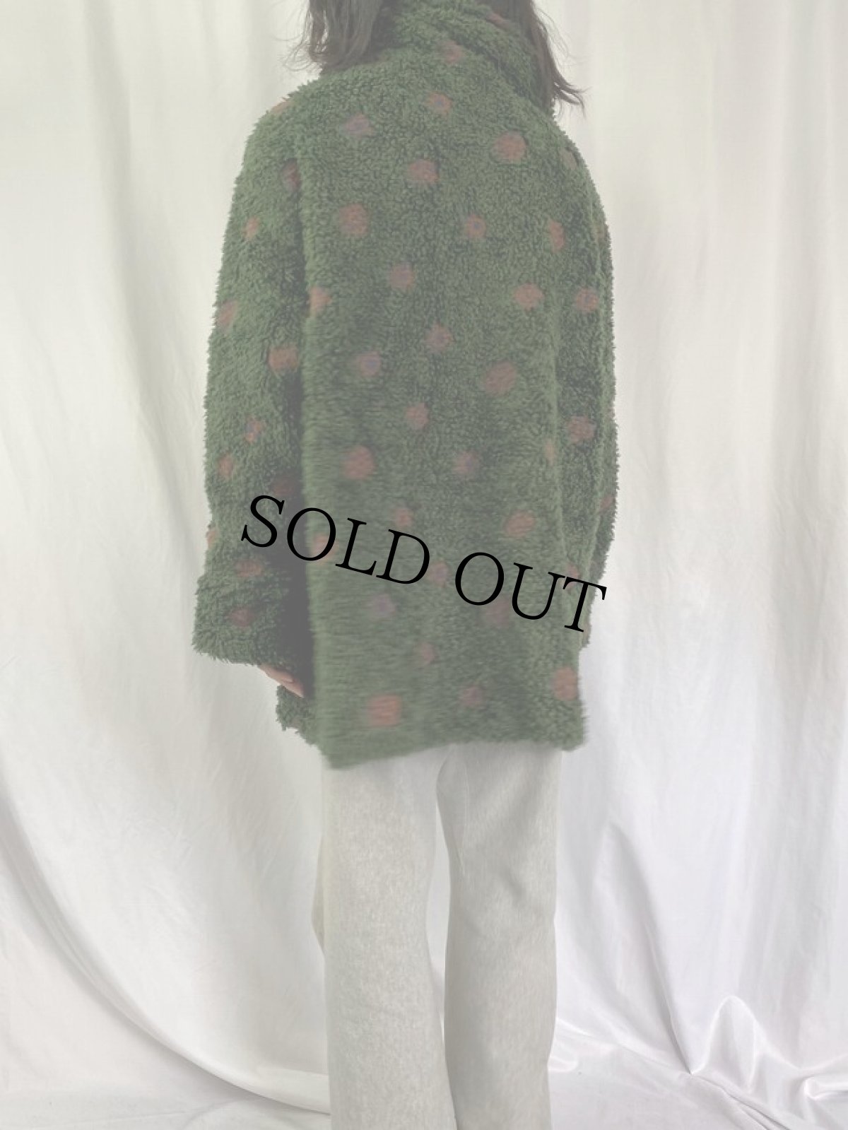 画像4: CANADA製 ドット柄 ボアコート (4)