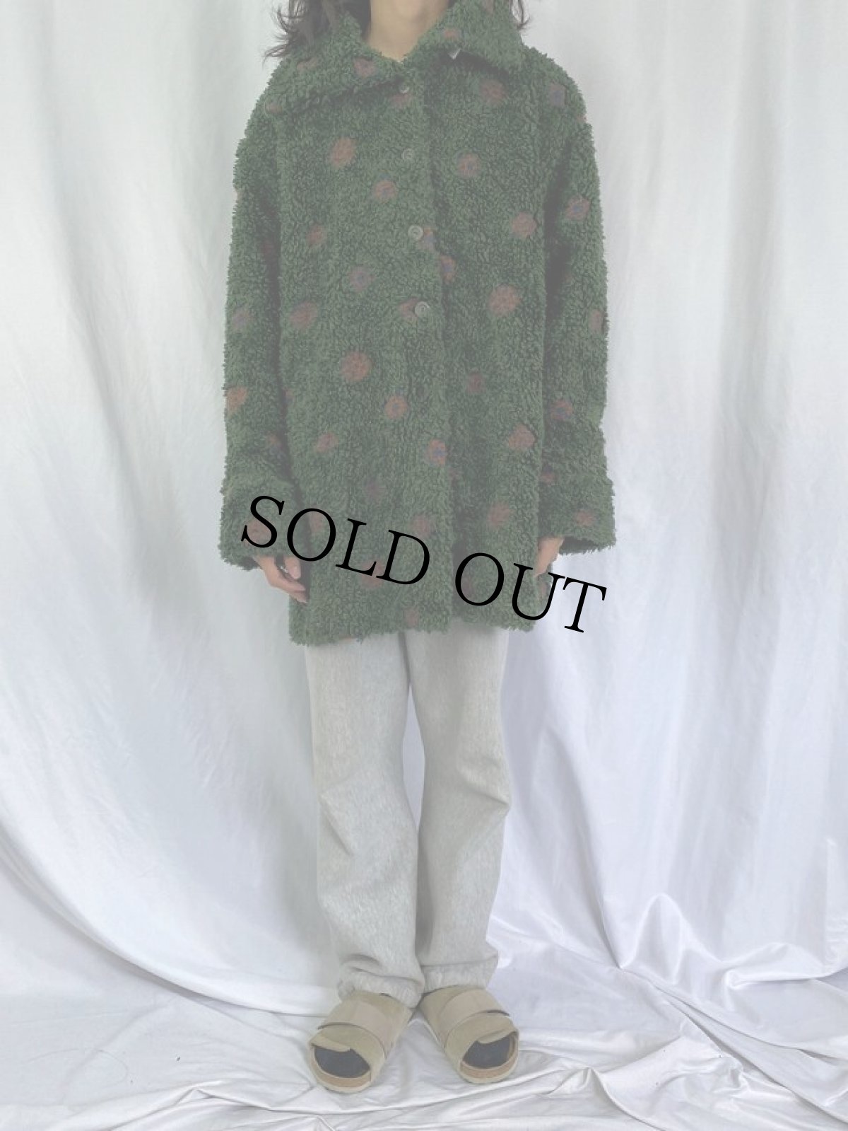 画像2: CANADA製 ドット柄 ボアコート (2)