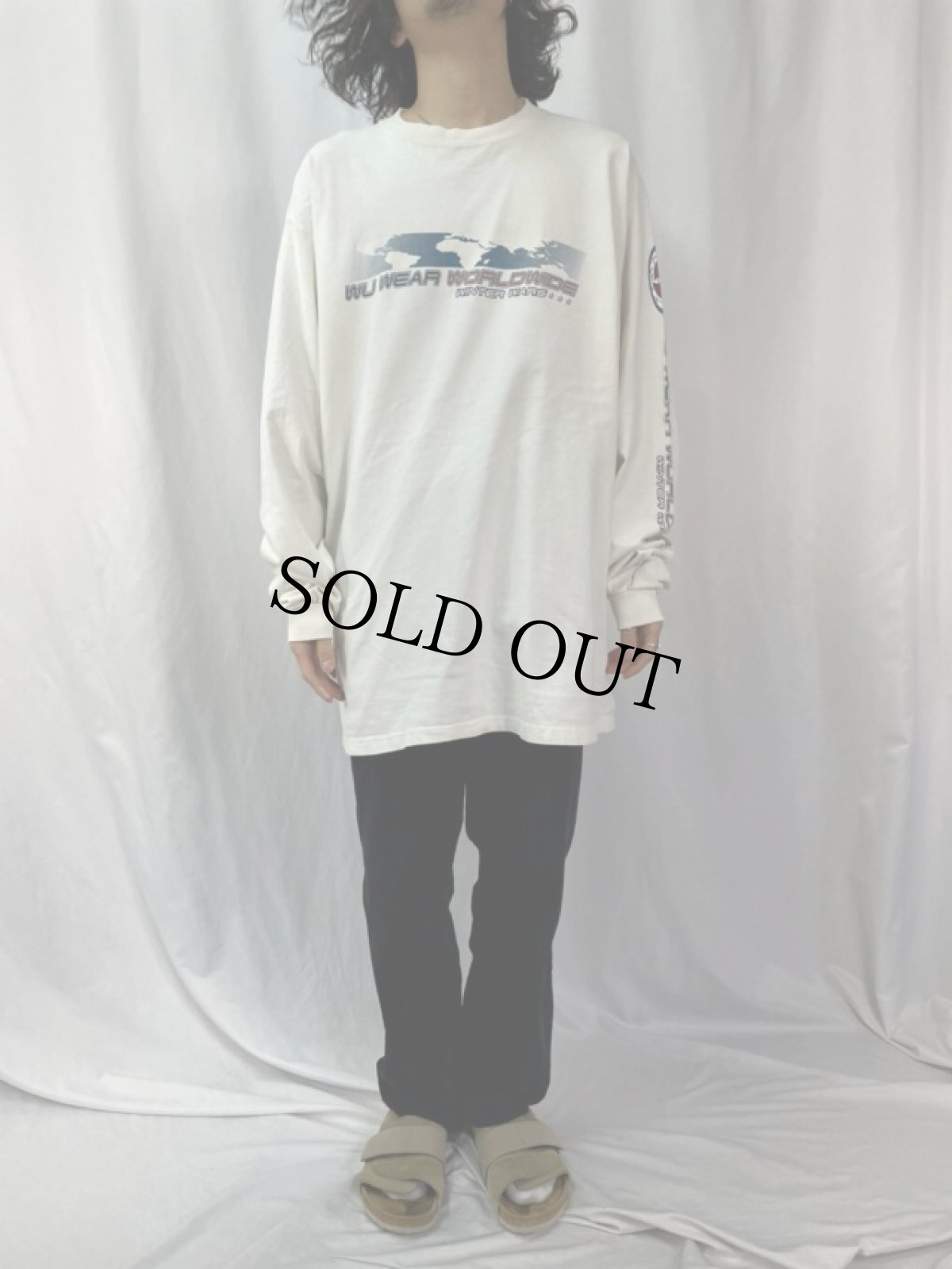 画像2: 90's WU WEAR USA製 "WORLDWIDE WINTER WARS" プリントロンT XXL (2)