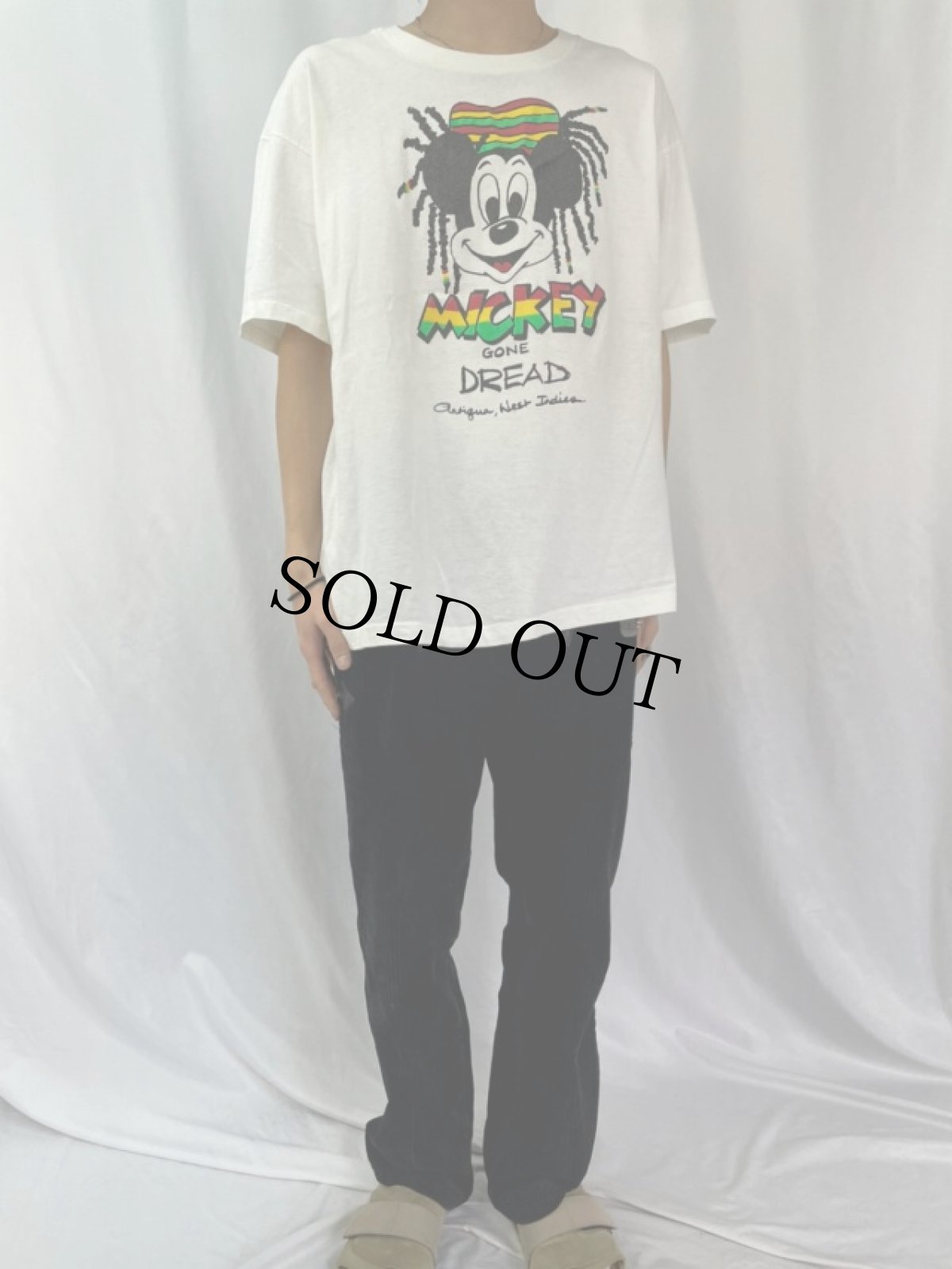 画像2: 90's USA製 MICKEY GONE DREAD キャラクターパロディTシャツ XL (2)
