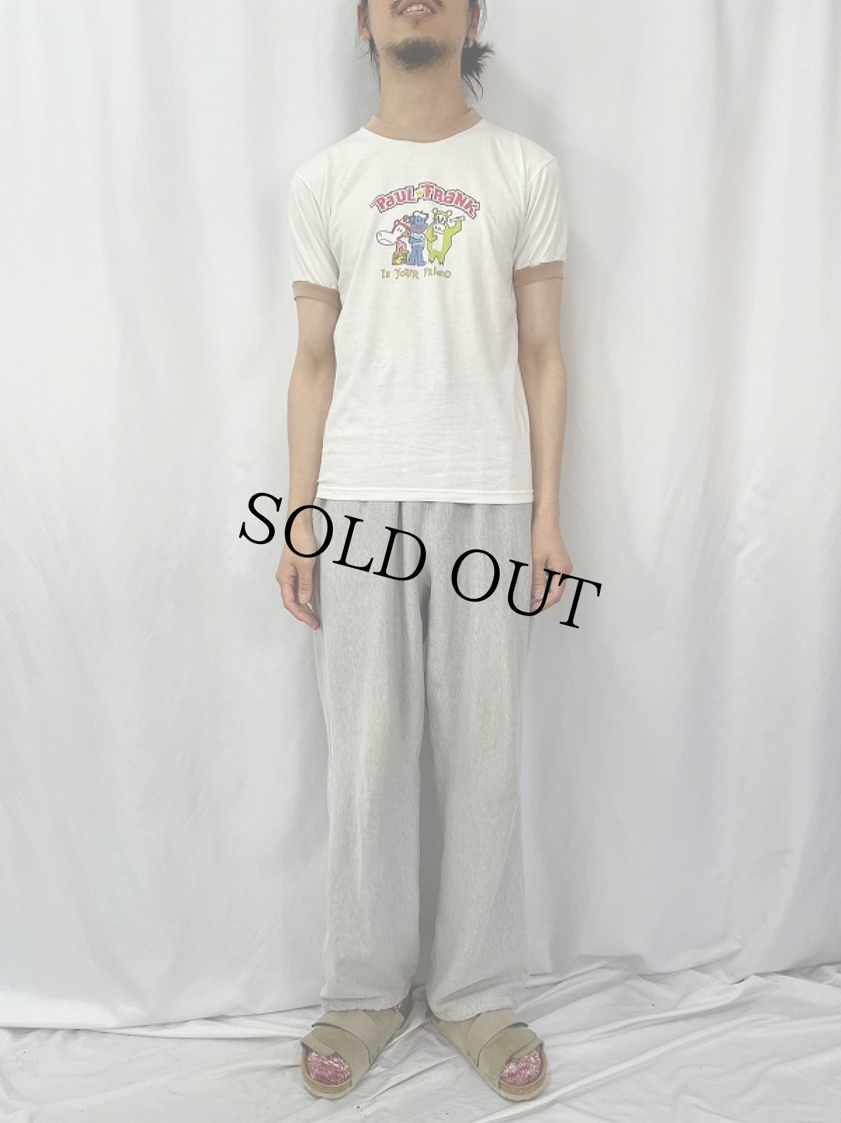 画像2: 00's PAUL FRANK INDUSTRIES キャラクタープリントリンガーTシャツ  (2)