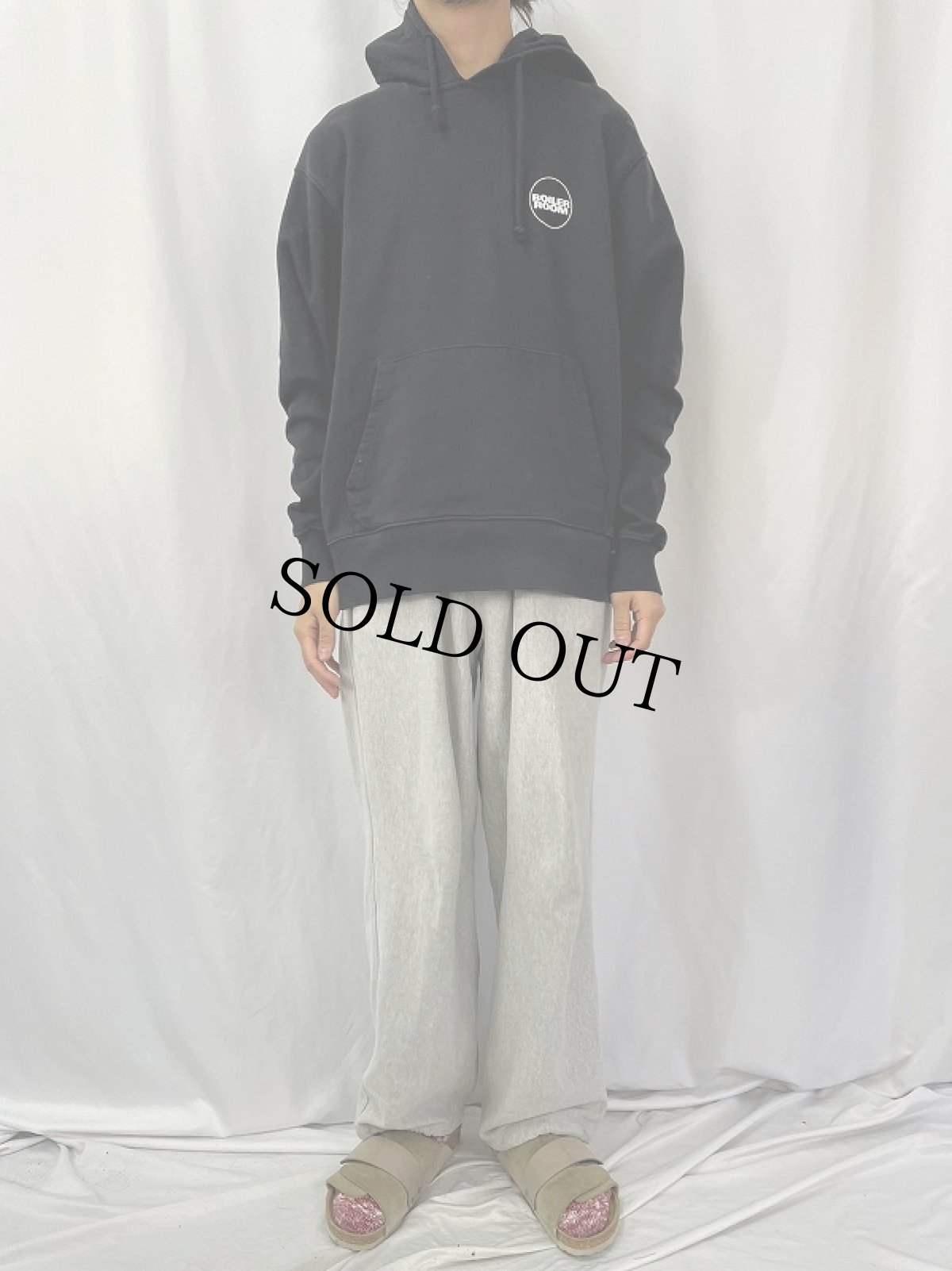 画像3: BOILER ROOM ロゴプリント スウェットフーディー L (3)