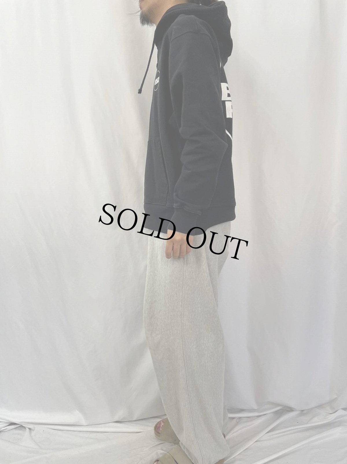 画像4: BOILER ROOM ロゴプリント スウェットフーディー L (4)