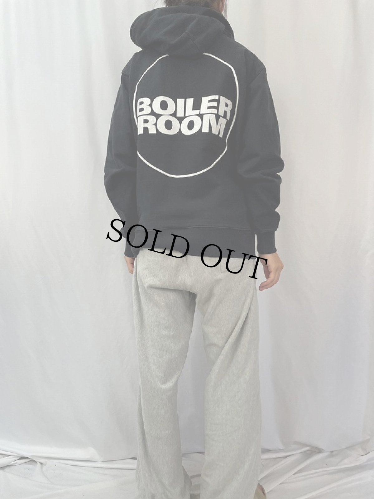 画像5: BOILER ROOM ロゴプリント スウェットフーディー L (5)