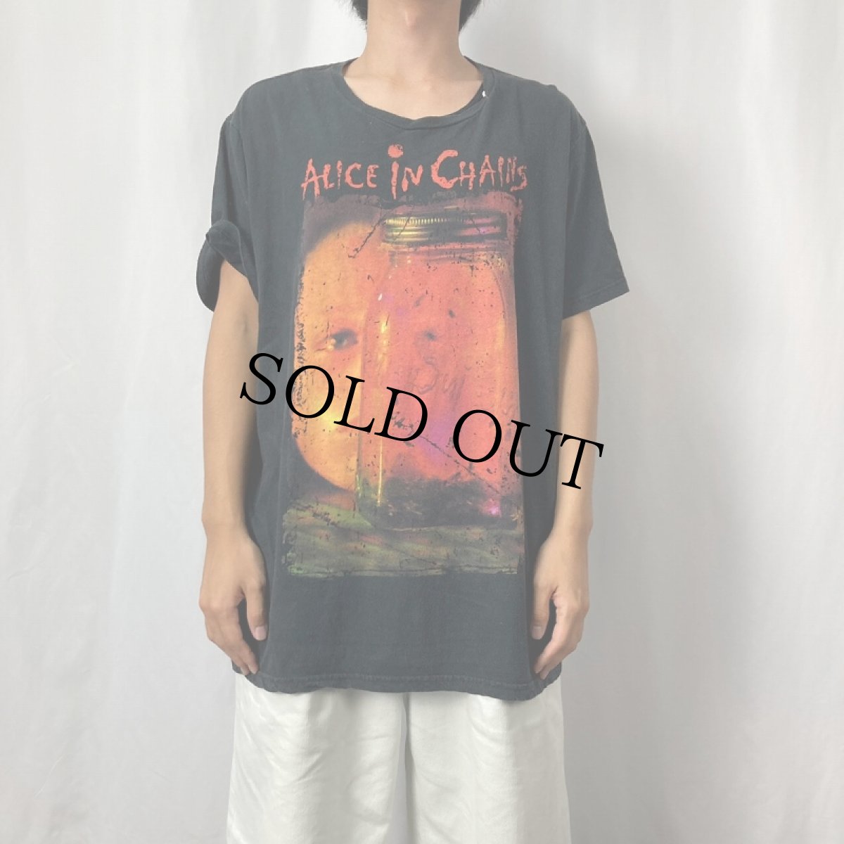 画像2: ALICE IN CHAINS ロックバンド プリントTシャツ BLACK (2)