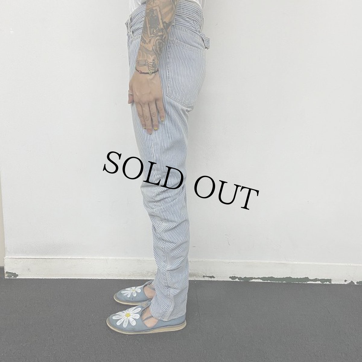 画像5: KAPITAL ストライプ×ボーダー柄 デニムパンツ W31 (5)