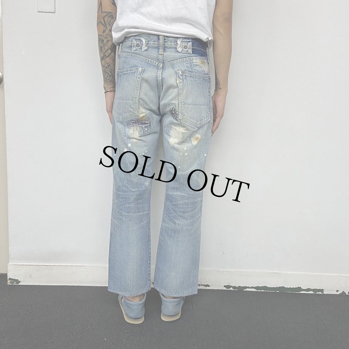 画像6: KAPITAL クラッシュデニムパンツ W29 (6)