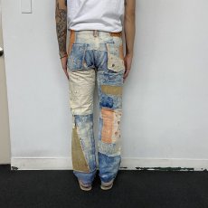 画像6: KAPITAL KOUNTRY パッチワーク×刺し子 カラーデニムパンツ W28 (6)