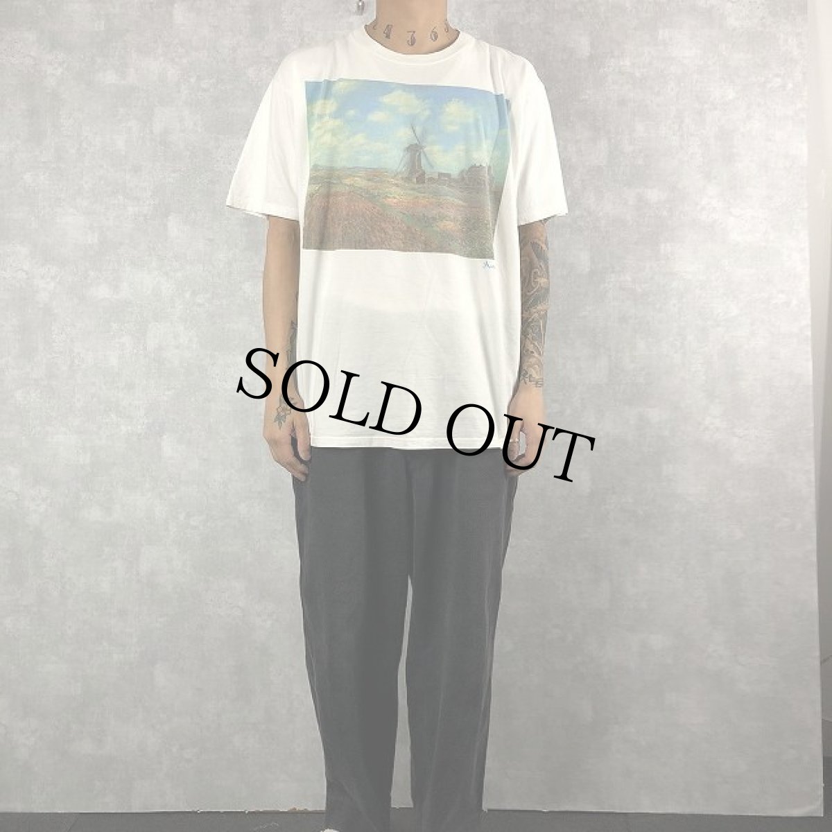 画像2: 90's〜 Claude Monet "Champs de tulipes en Hollande" アートTシャツ XL (2)