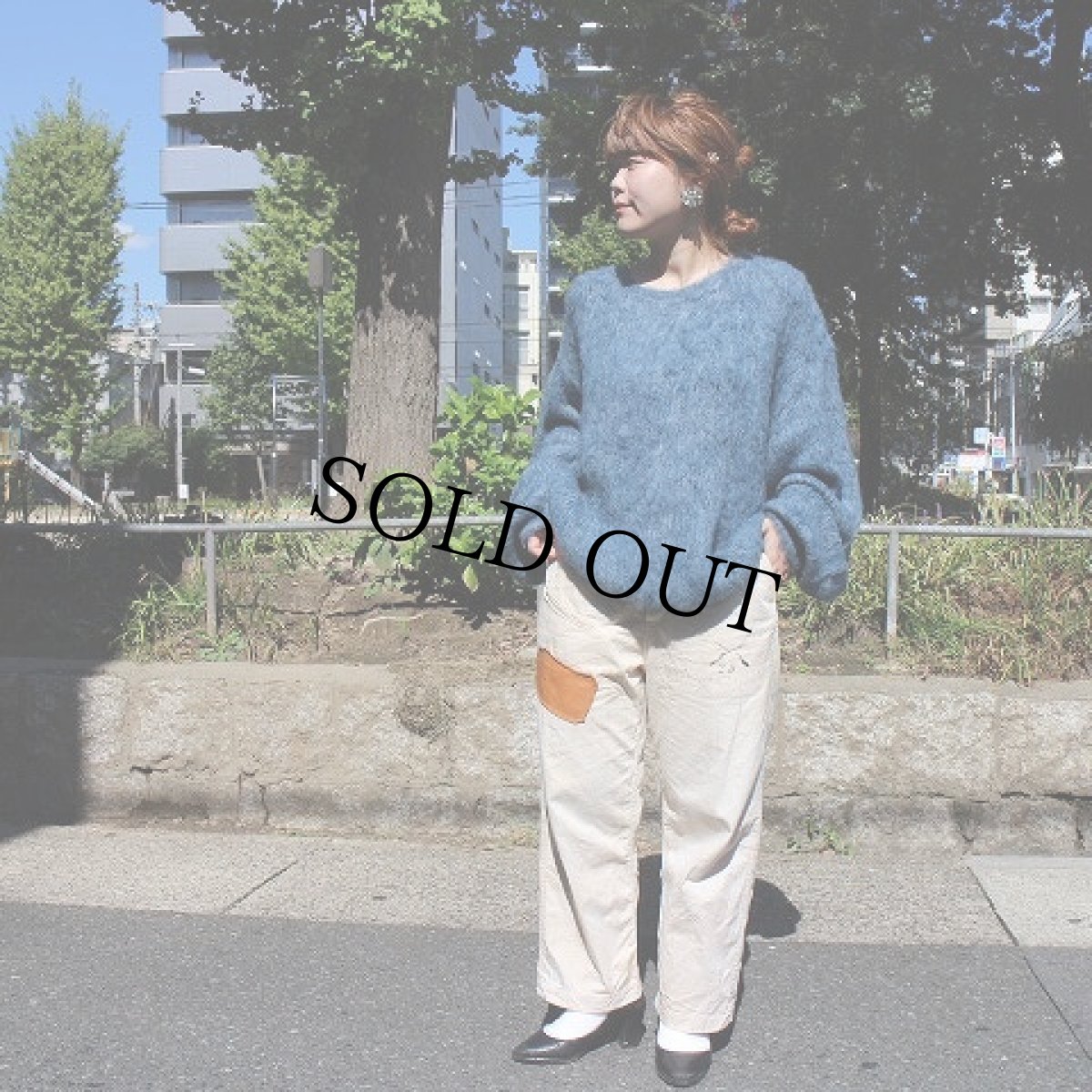 画像6: STRANGE TRIP "MIX MOHAIR BIG KNIT" GRAY×BLUE 【L】 (6)