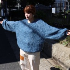 画像9: STRANGE TRIP "MIX MOHAIR BIG KNIT" GRAY×BLUE 【L】 (9)