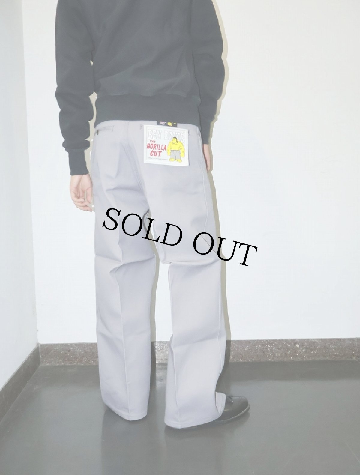 画像2: BEN DAVIS "THE GORILLA CUT" ゴリラカットパンツ LT. GREY フラッシャー付き未使用品 W32 L30 (2)