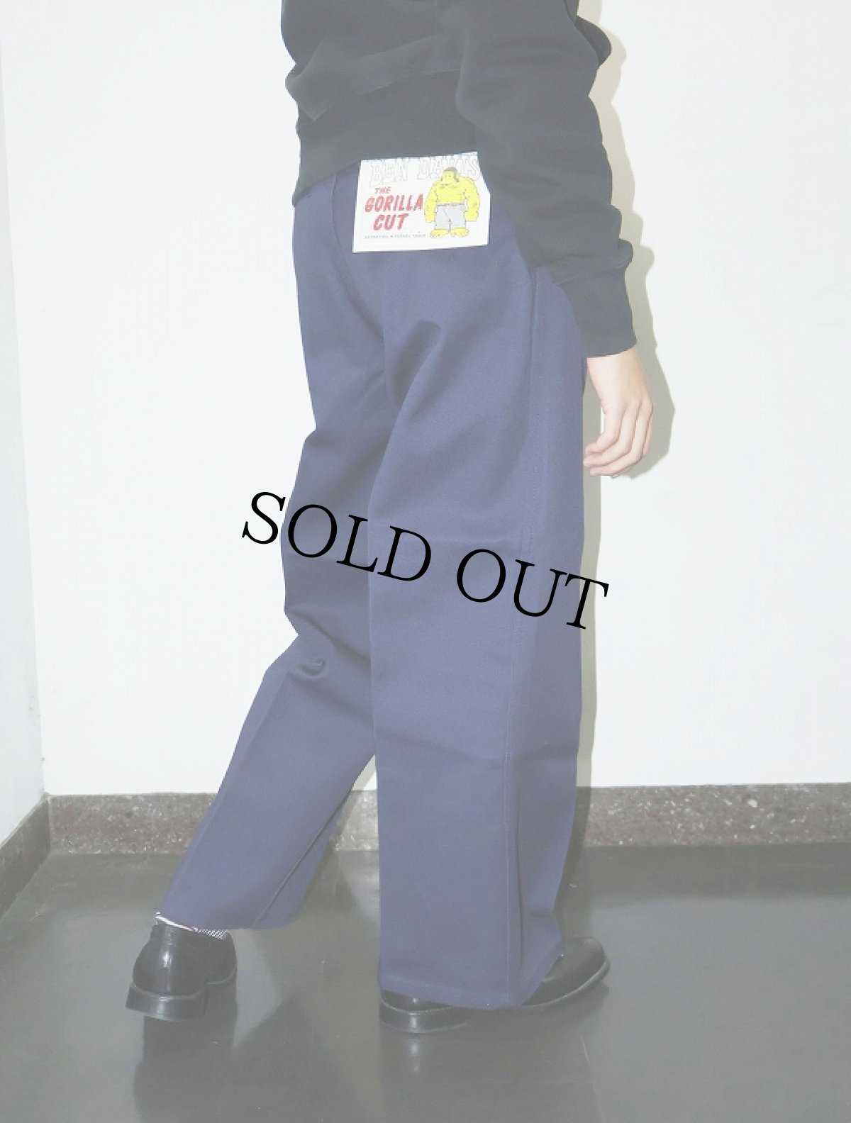 画像6: BEN DAVIS "THE GORILLA CUT" ゴリラカットパンツ NAVY フラッシャー付き未使用品 W30 L30 (6)
