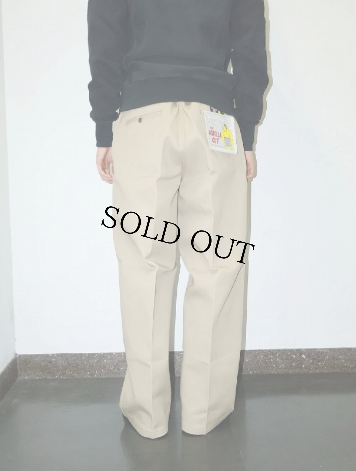 画像5: BEN DAVIS "THE GORILLA CUT" ゴリラカットパンツ KHAKI フラッシャー付き未使用品 W36 L30 (5)