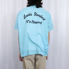 画像4: 70's Hilton USA製 チェーン刺繍 ボウリングシャツ XL (4)