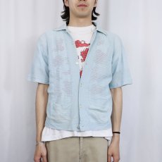 画像2: 70's B.V.D. メッシュニットシャツ XL (2)