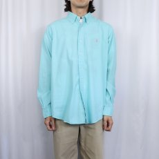 画像2: Ralph Lauern "CUSTOM FIT" ストライプ柄織り コットンボタンダウンシャツ L (2)