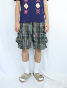 画像2: POLO Ralph Lauren チェック柄 コットンカーゴショーツ W32 (2)