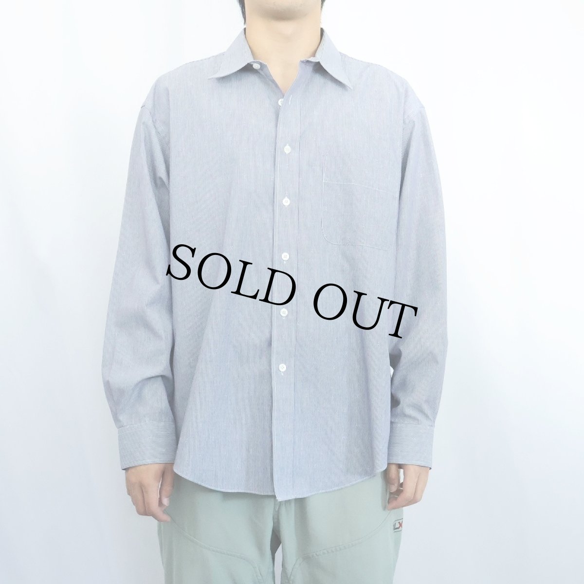 画像2: Yves Saint-Laurent ストライプ柄 コットンシャツ SIZE16 1/2 (2)