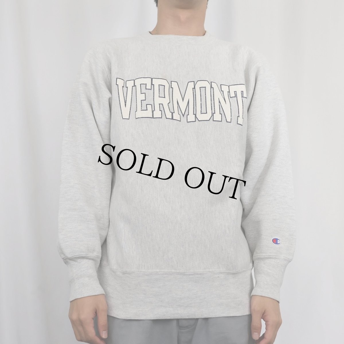 画像2: 90's Champion REVERSE WEAVE USA製 "VERMONT" プリントスウェット L (2)