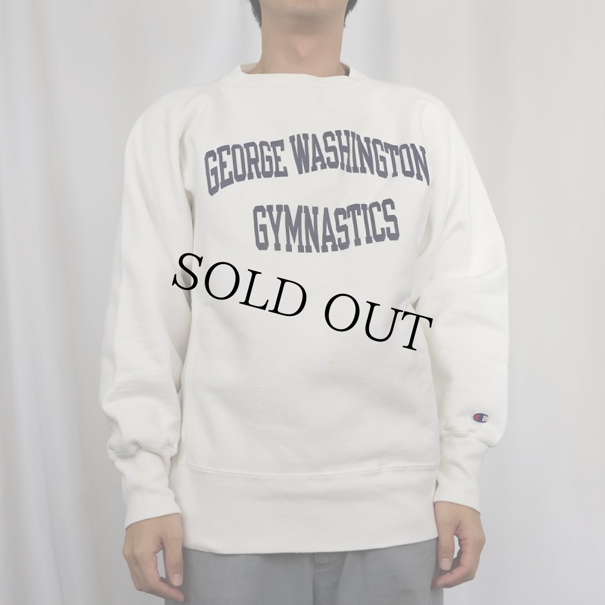 画像2: 90's Champion REVERSE WEAVE USA製 "GEORGE WASHINGTON GYMNASTICS" プリントスウェット L (2)