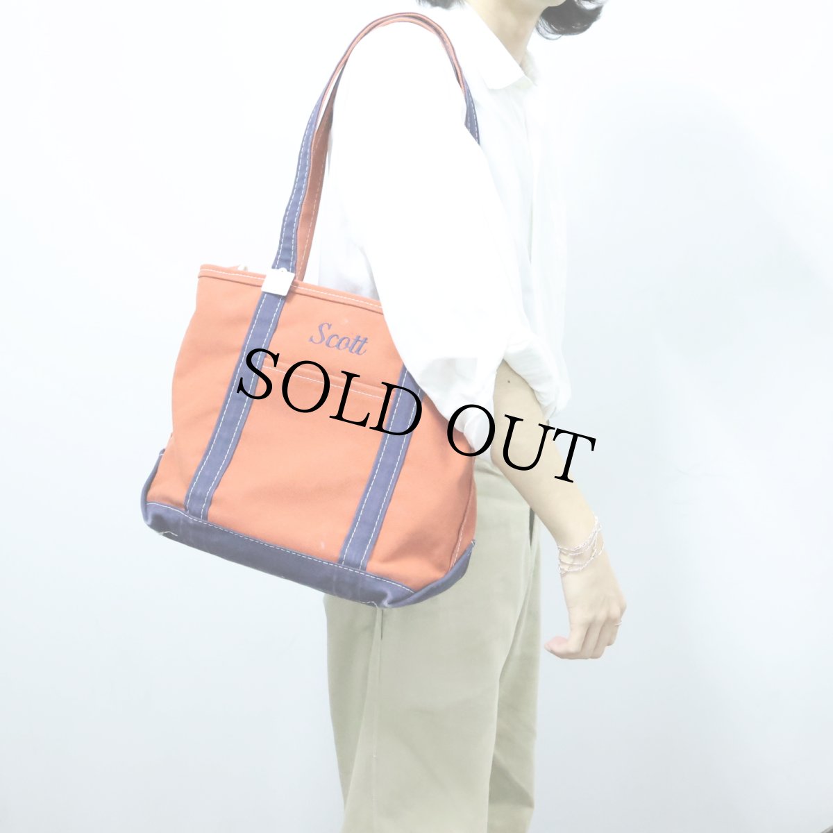 画像2: 90's〜 L.L.Bean USA製 "BOAT AND TOTE" ロングハンドル キャンバストートバッグ MEDIUM (2)