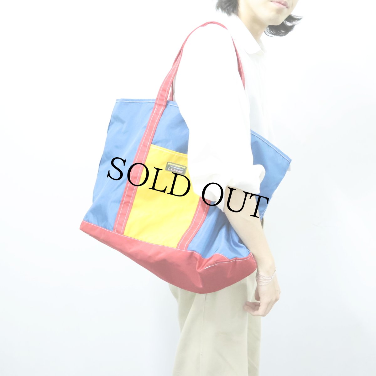 画像2: 90's〜 L.L.Bean ジップトップ ライトウェイト ナイロントートバッグ LARGE (2)