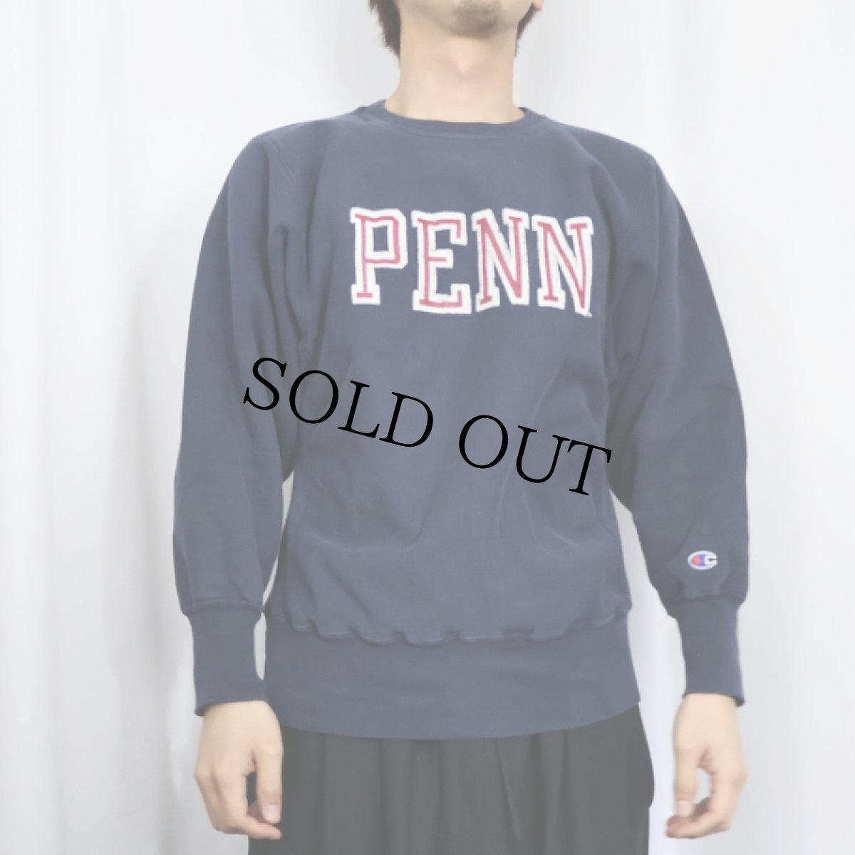 画像3: 90's Champion REVERSE WEAVE "PENNSYLVANIA" バックプリントスウェット NAVY M (3)