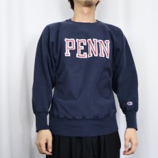 画像3: 90's Champion REVERSE WEAVE "PENNSYLVANIA" バックプリントスウェット NAVY M (3)
