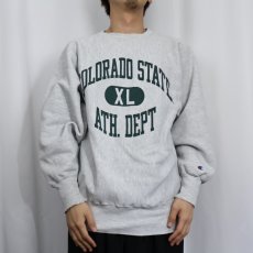 画像2: 90's Champion REVERSE WEAVE USA製 "COLORADO STATE ATH. DEPT" 染み込みプリントスウェット XL (2)