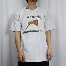 画像2: "Whippet" 犬プリントTシャツ L (2)