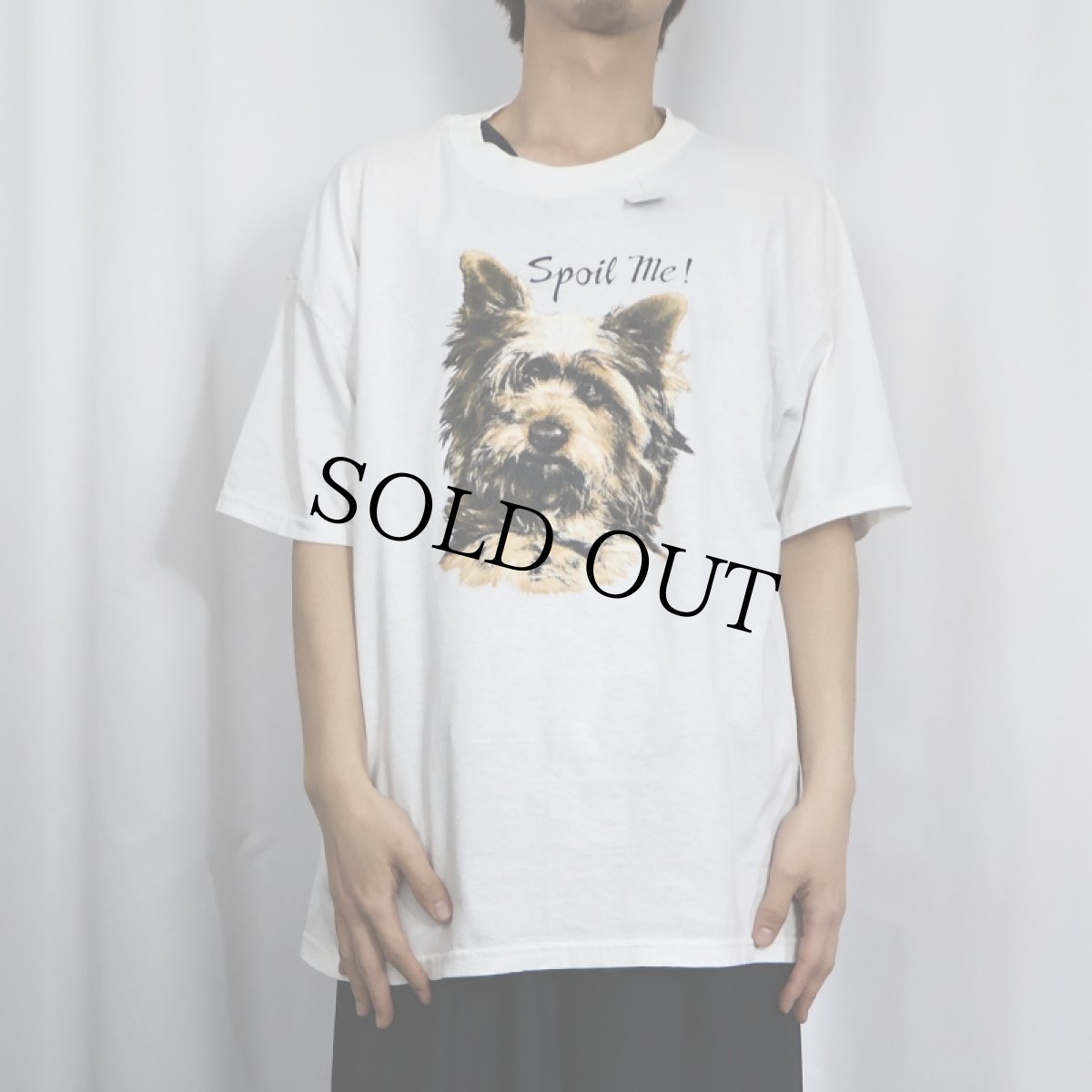 画像2: "Spoil me!" 犬プリントTシャツ XL (2)