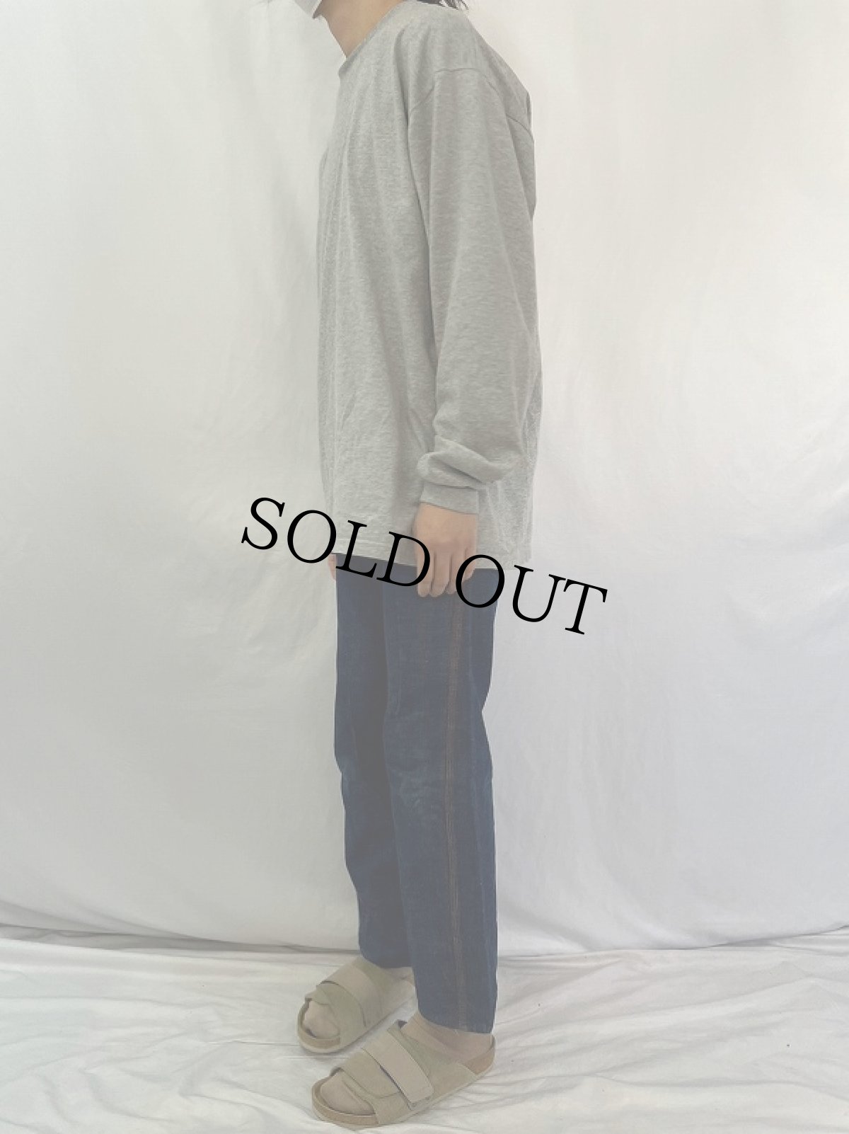 画像3: 50s チェック柄切り替え ランチデニムパンツ W24 (3)