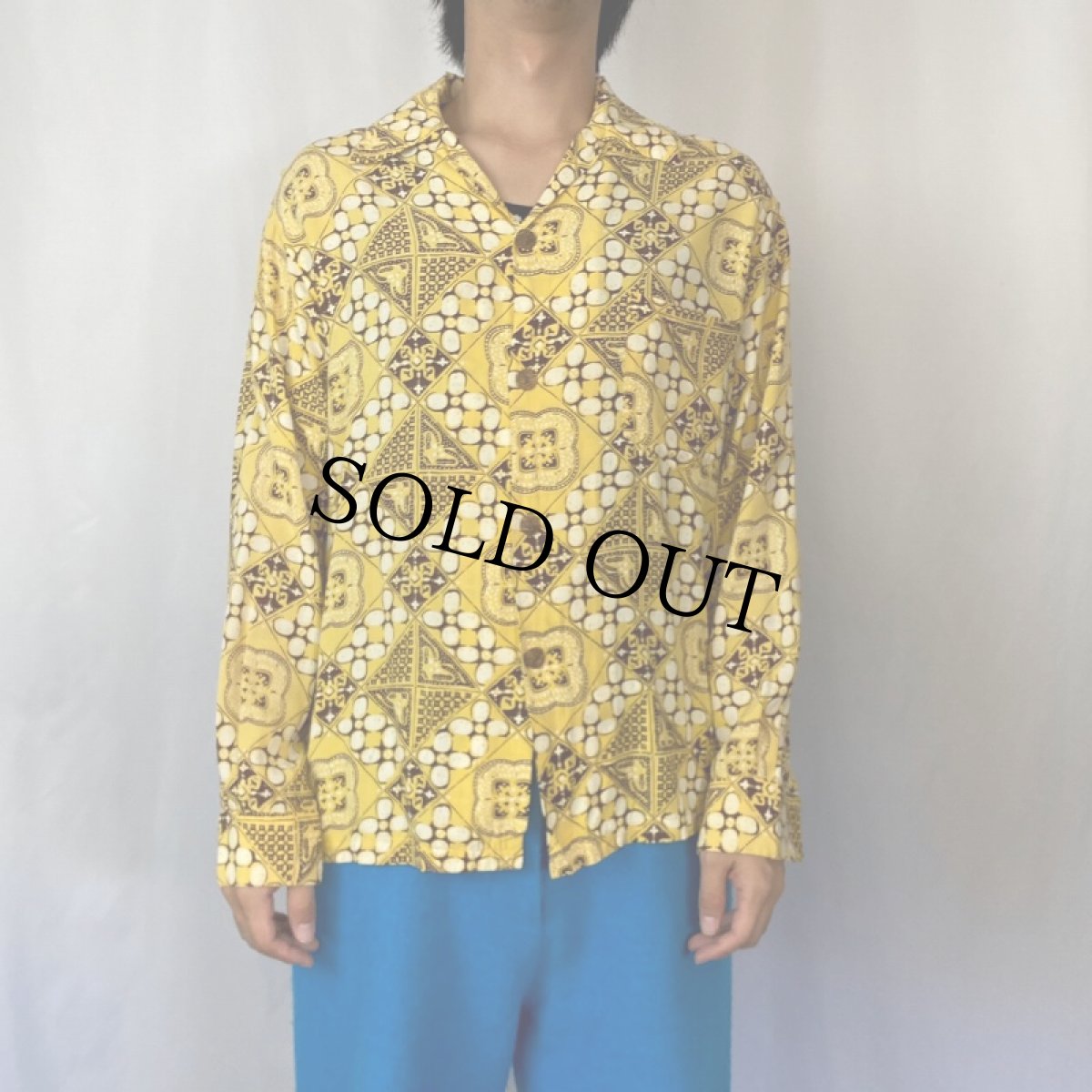 画像2: 60's Andrade オールオーバーパターン レーヨンハワイアンシャツ (2)