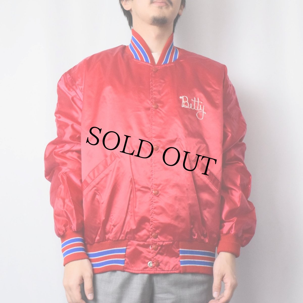 画像3: 70's DeLONG USA製 "TRI-CHEVY ASSOCIATION" チェーン刺繍 ナイロンスタジャン XL (3)