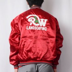 画像4: 70〜80's Dunbrook USA製 "RW LANDSCAPING" チェーン刺繍 ナイロンスタジャン L (4)