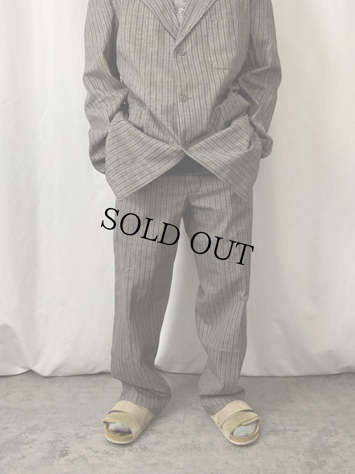 画像2: 40's スウェーデン軍 ストライプ柄 プリズナートラウザーズ DEADSTOCK W28 (2)