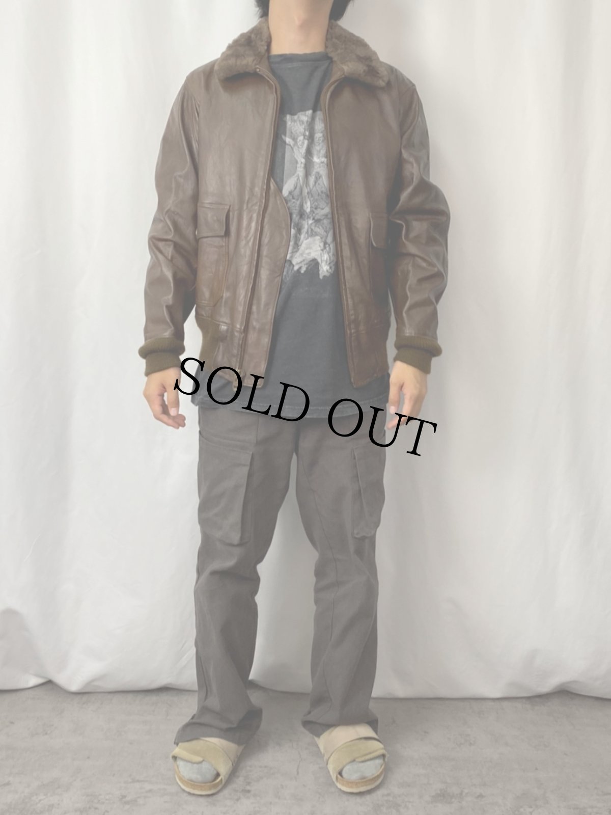 画像2: 70〜80's Abercrombie&Fitch "G-1 TYPE" フライトジャケット SIZE38 (2)