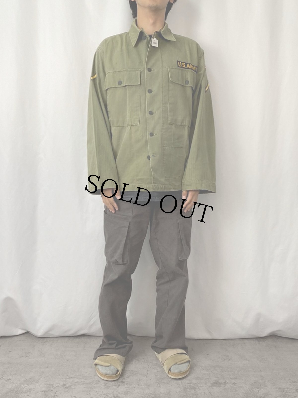 画像2: 40's U.S.ARMY 13スター M-43 HBTジャケット 36R (2)