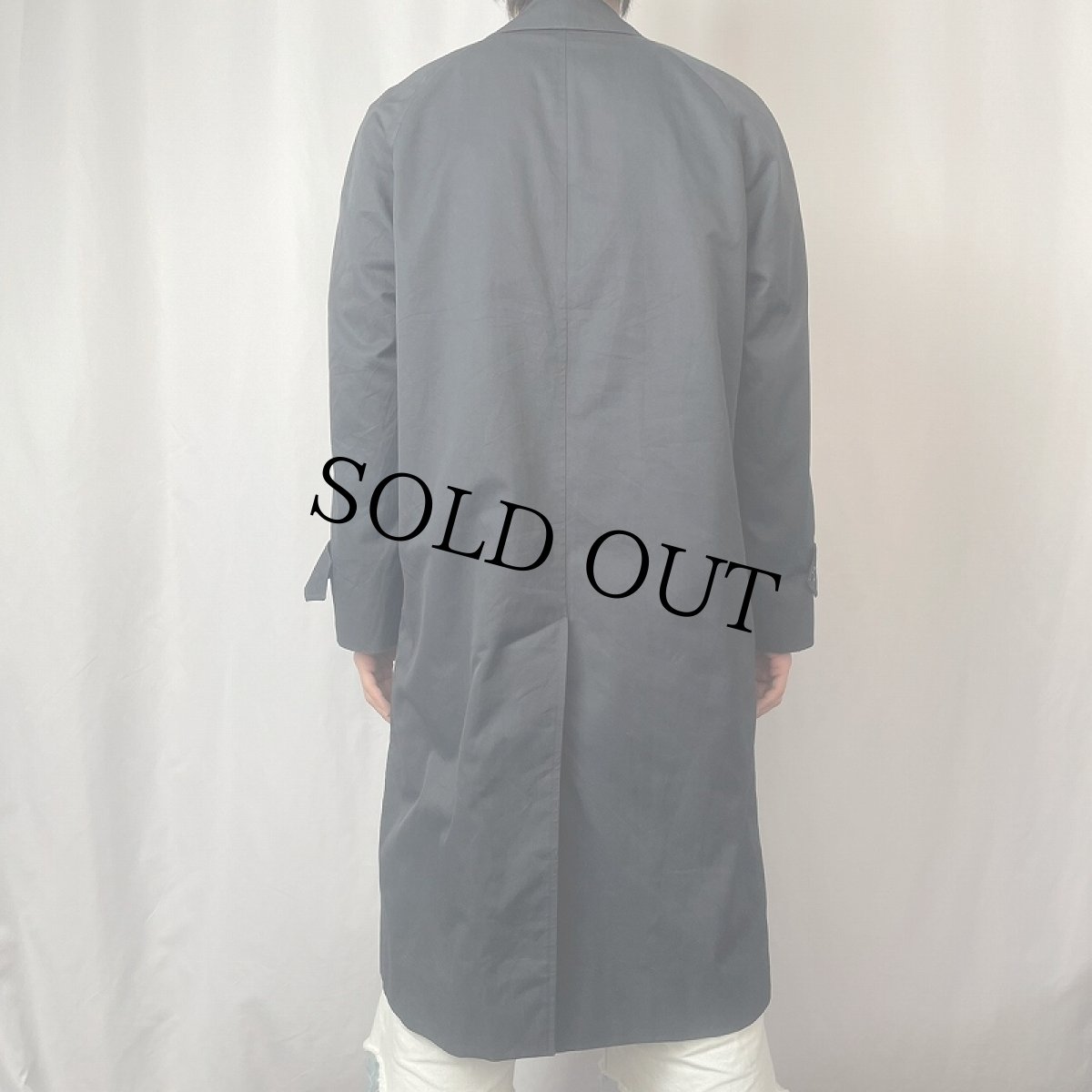 画像3: 80〜90's Burberrys' ENGLAND製 ポリエステル×コットン ステンカラーコート NAVY (3)