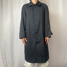 画像2: 80〜90's Burberrys' ENGLAND製 ポリエステル×コットン ステンカラーコート NAVY (2)