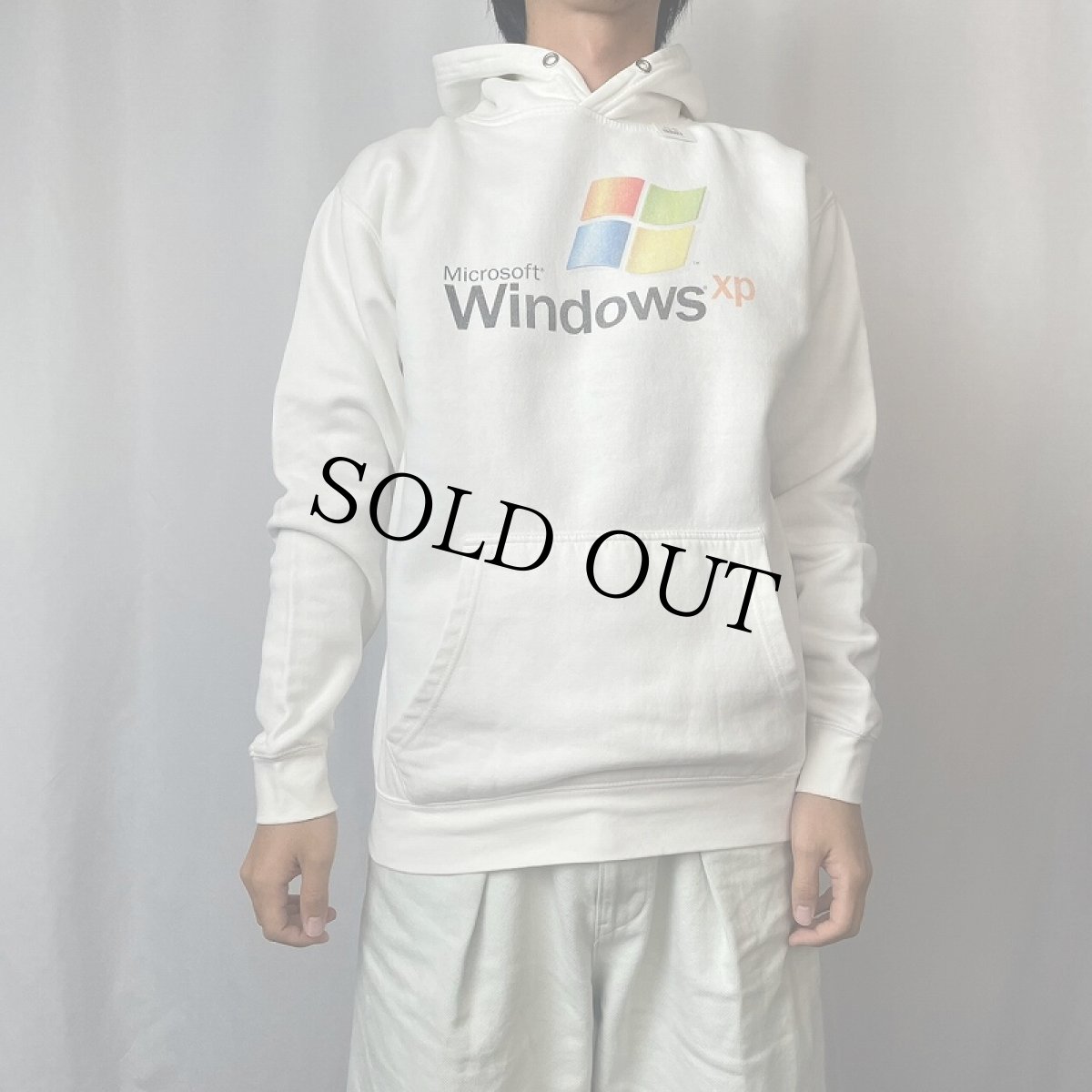 画像2: Windows コンピューター企業 ロゴプリントスウェットフーディー (2)