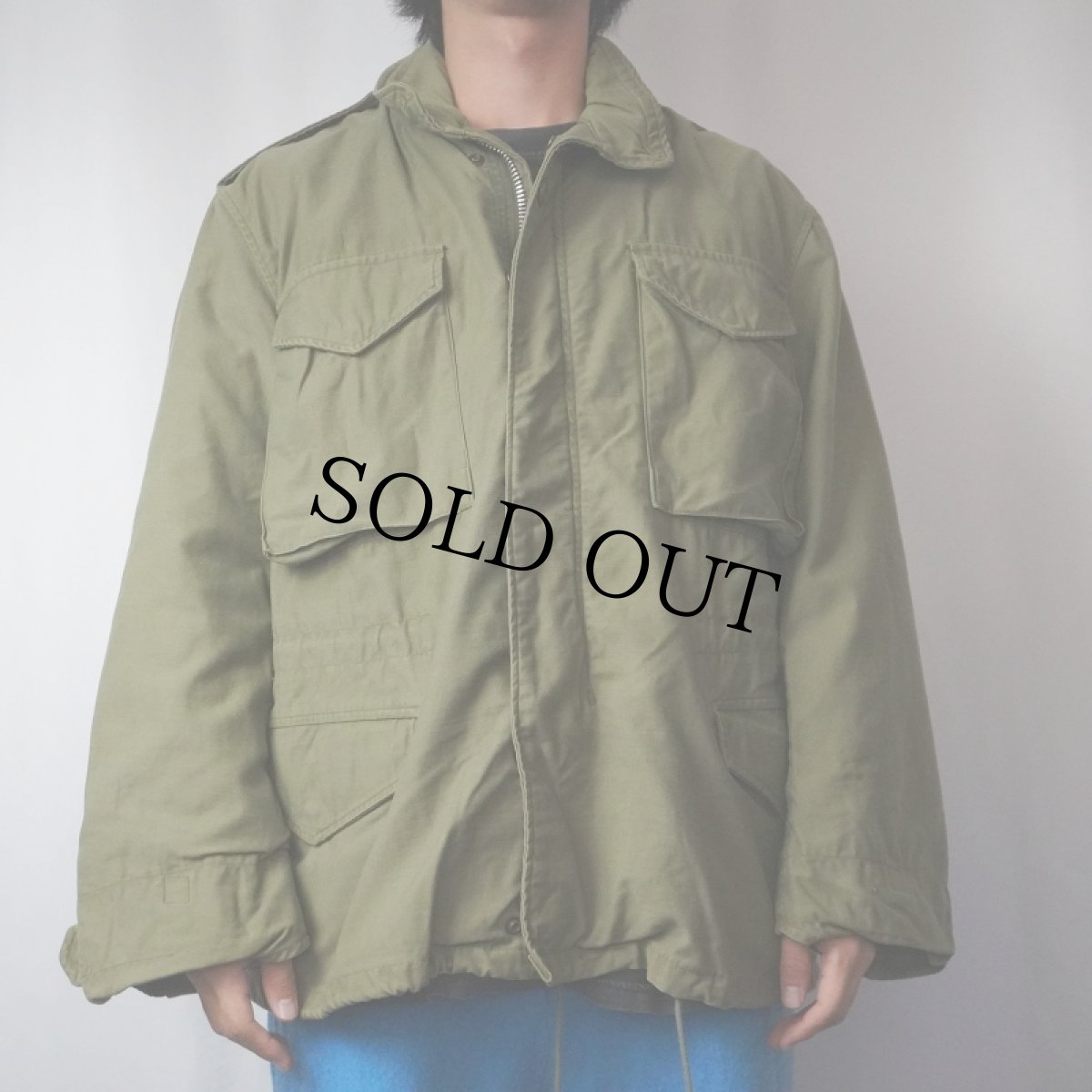 画像2: 60's U.S.MILITARY M-65 フィールドジャケット 2nd グレーライナー (2)