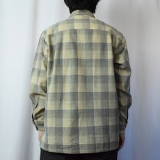 画像3: 60〜70's PENNEY'S TOWNCRAFT チェック柄 オープンカラーウールシャツ M (3)