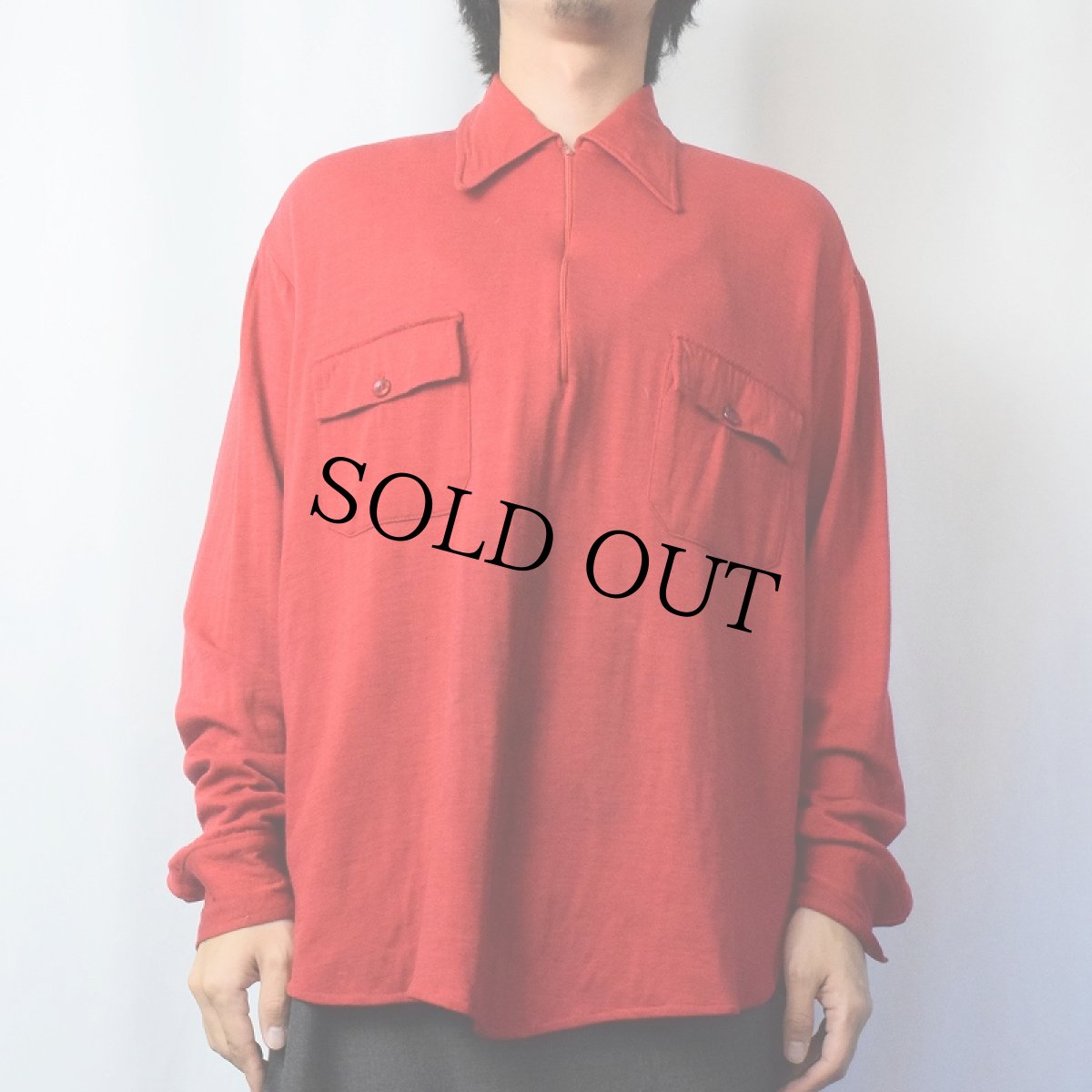 画像2: 70's duofold ハーフジップ 2PLYウールスウェットシャツ (2)