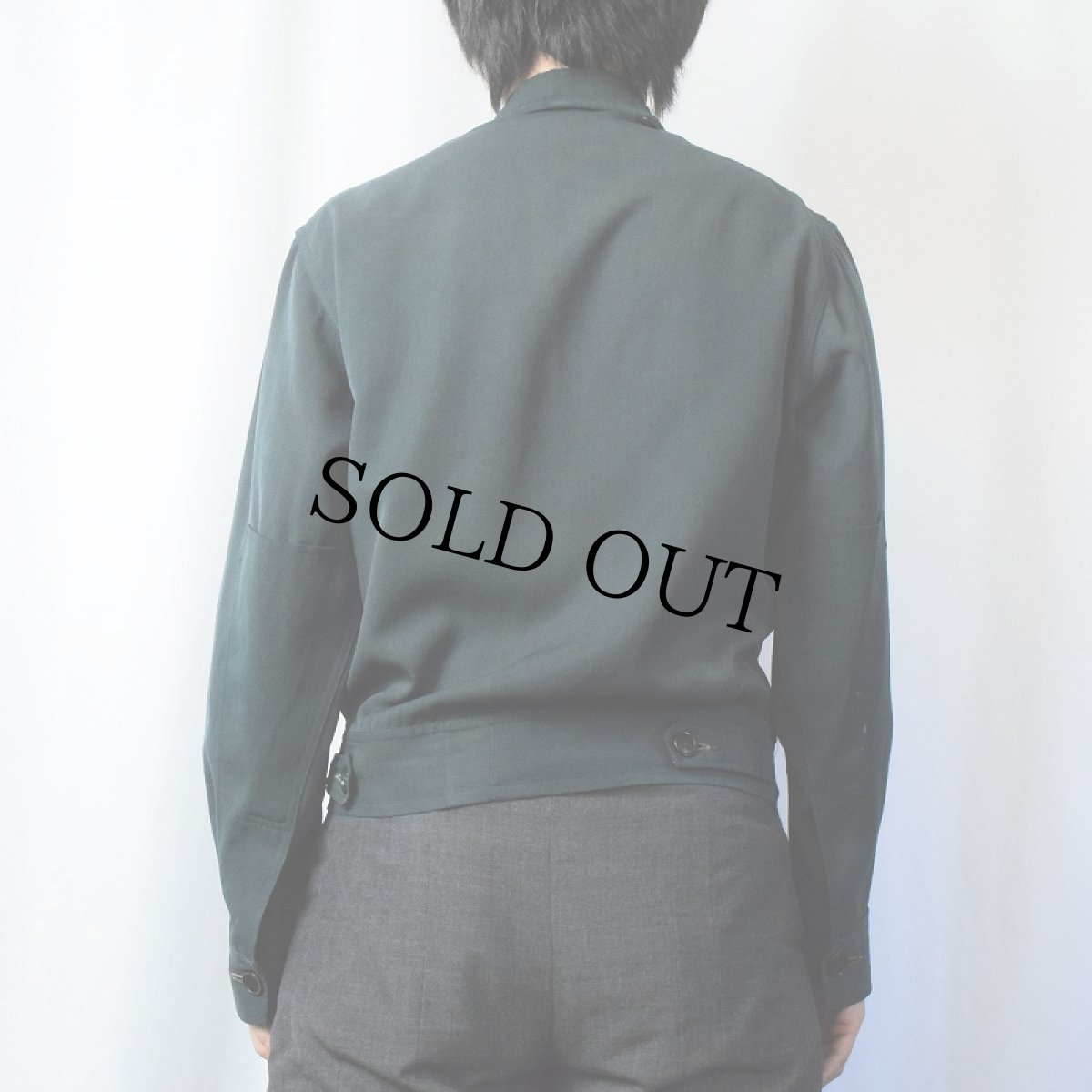 画像3: 60〜70's レーヨン×コットンギャバジン ワークジャケット GREEN (3)